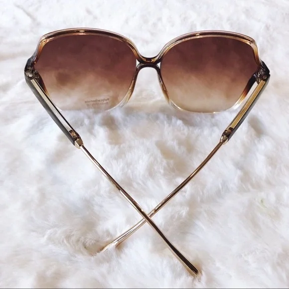 Charlotte Brown Oversized Metal Round Sunglasses - Picture 8 of 8